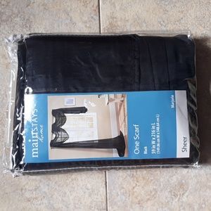 Mainstays Home One Scarf Black Sheer